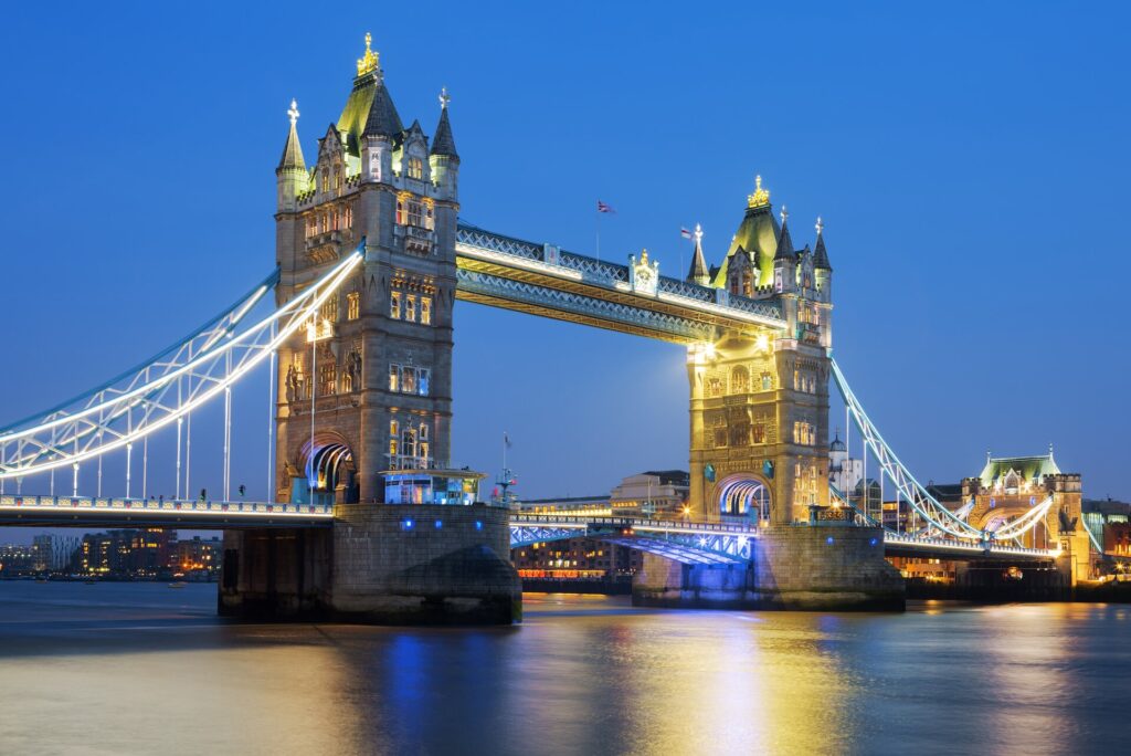 Tower Bridge in the evening on a private London chauffeur tour