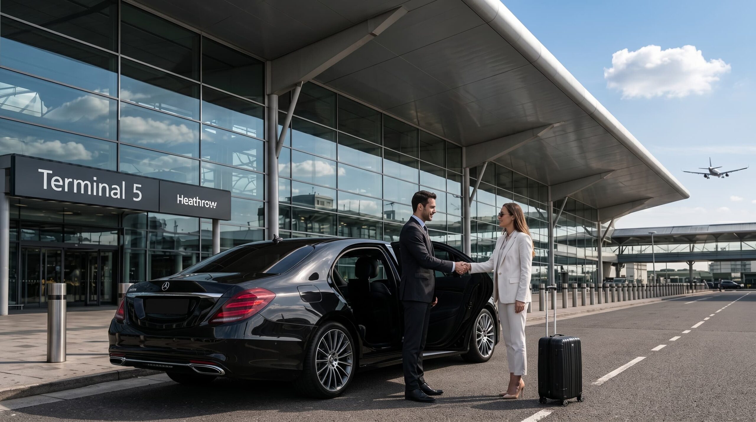 Chauffeur driven car at Heathrow Airport Terminal 5